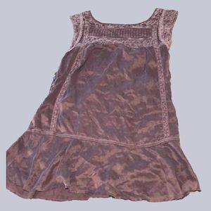 Free People silk & lace sleeveless tunic tank top